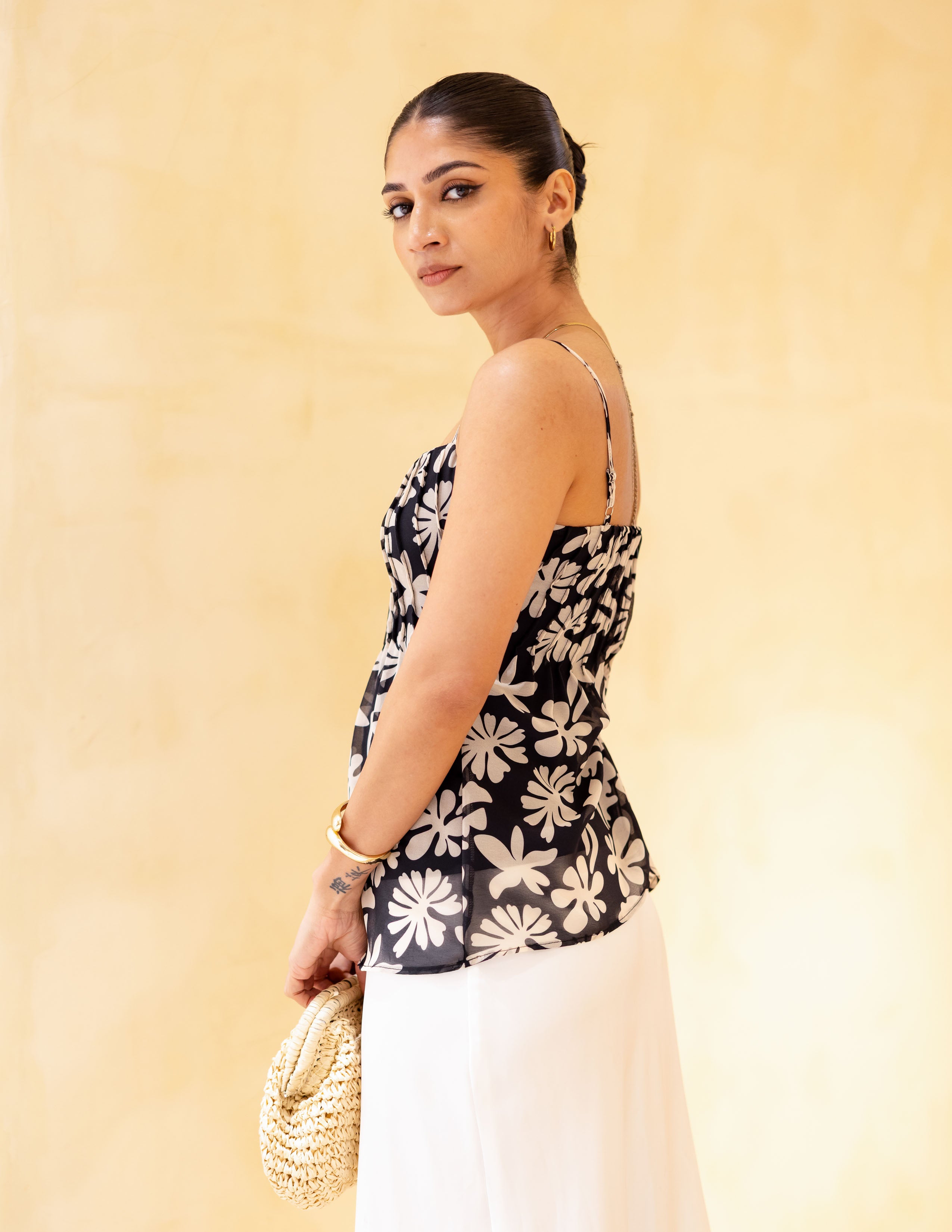 Pintuck Detail Cami Top