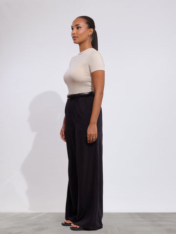 Sage High Neck Fitted Crop Top