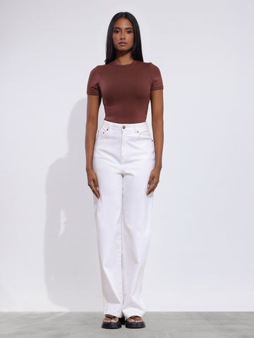 Sage High Neck Fitted Crop Top