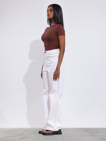 Sage High Neck Fitted Crop Top