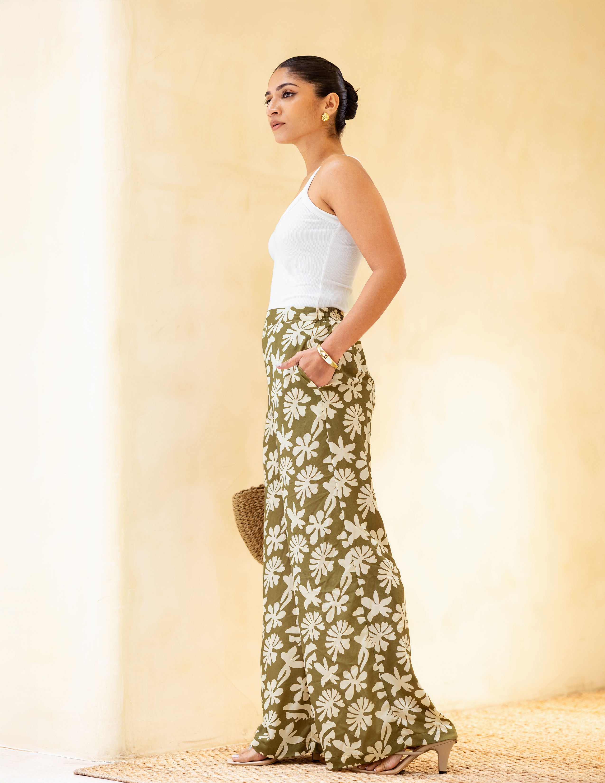 Back Elasticated Wide Leg Pant