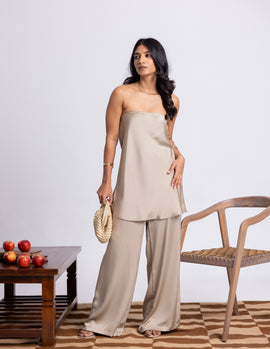 Wide Leg Satin Pant