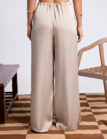 Wide Leg Satin Pant