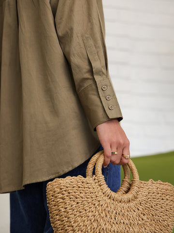 Button Down Long Sleeved Top