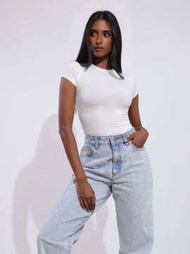 Rue High Neck Fitted Top