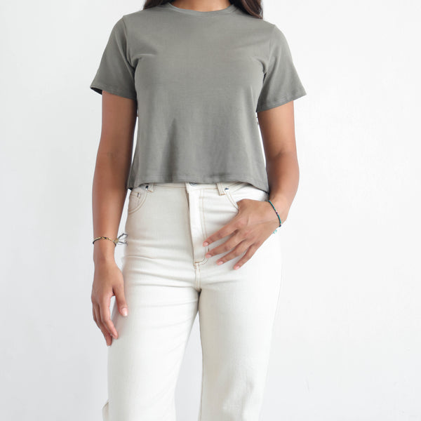 Short Sleeved Crop T Shirt