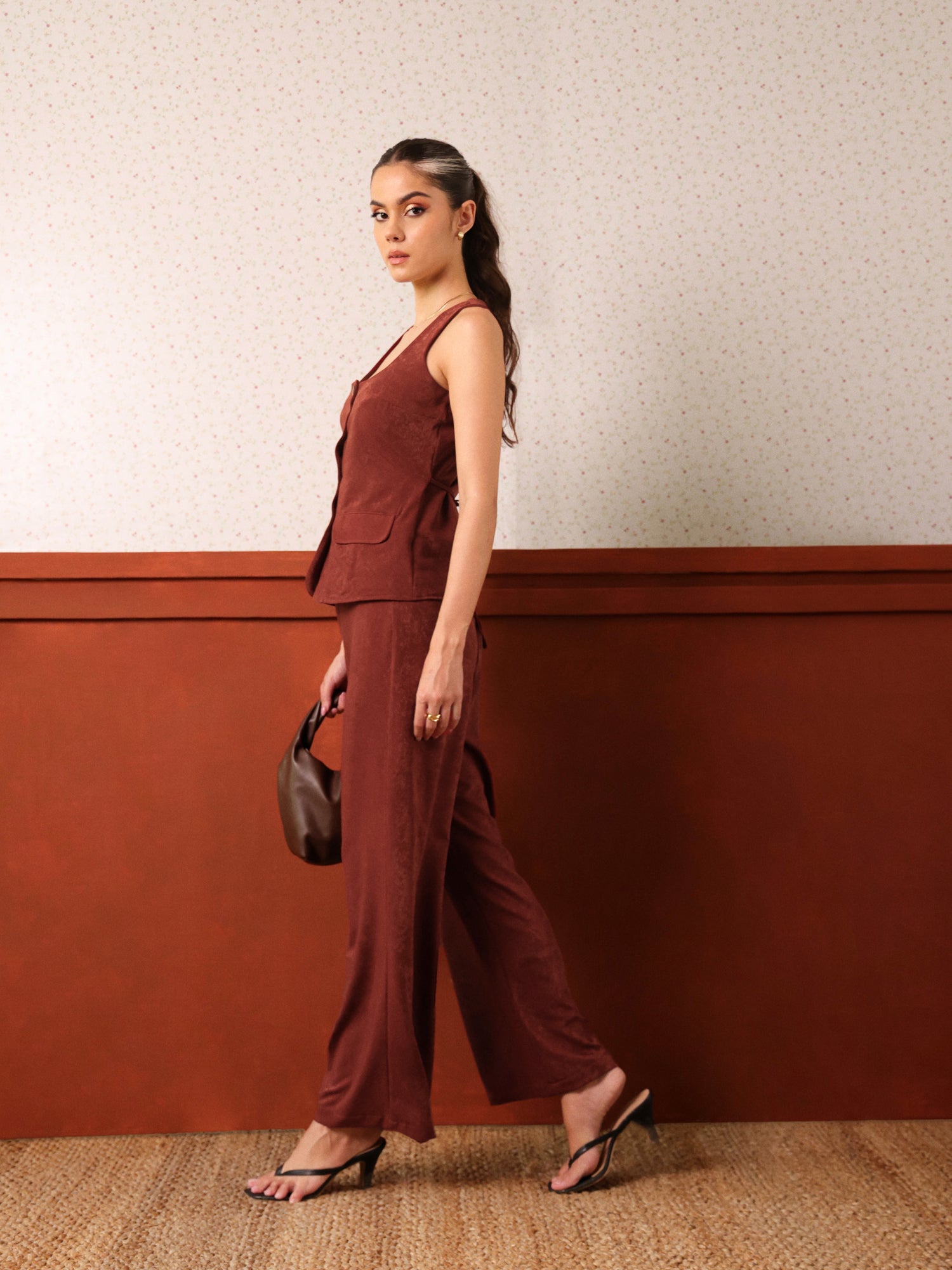 Button Down Back Tie Up Top