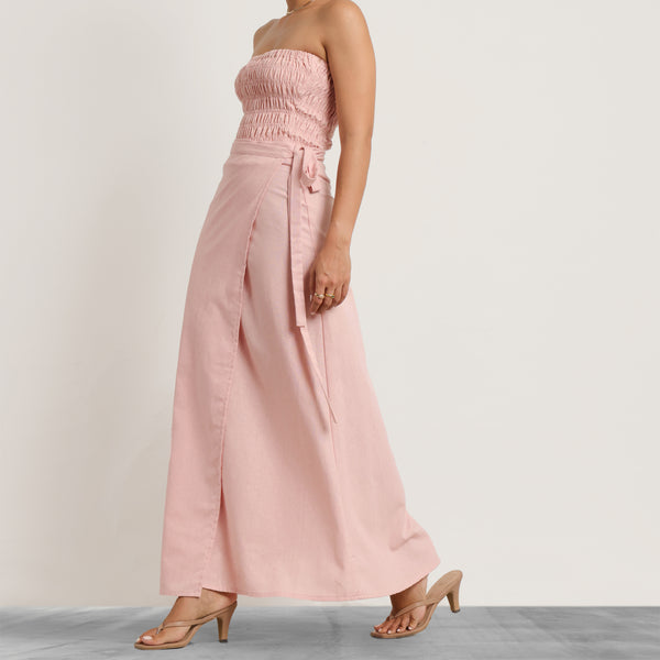 Linen Wrap Maxi Skirt