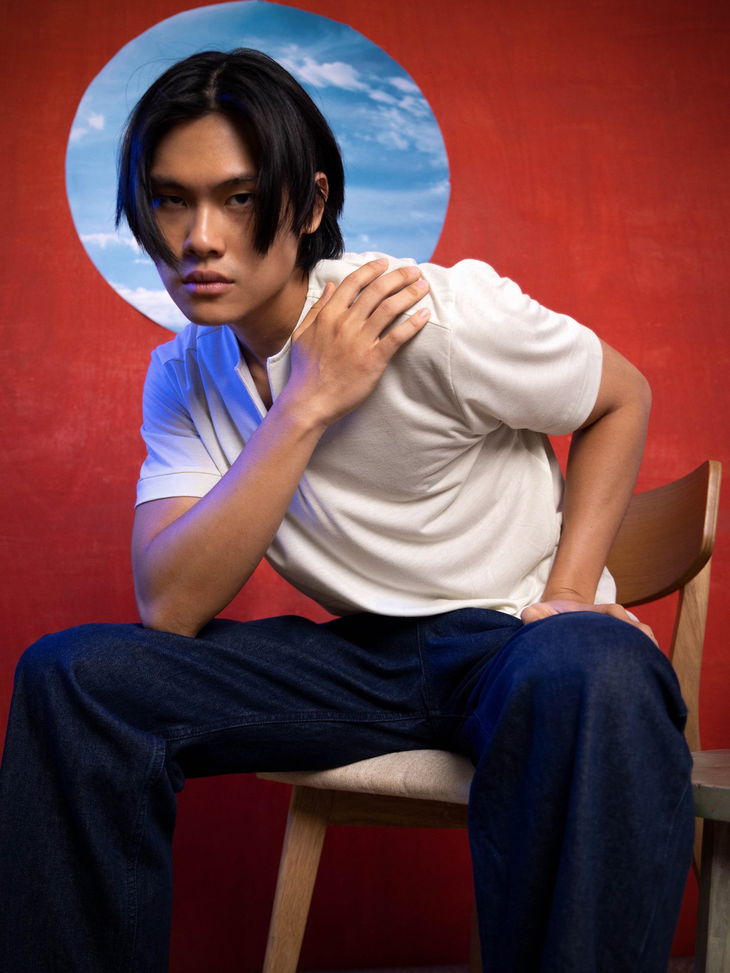 Invisible zipper detailed cotton shirt