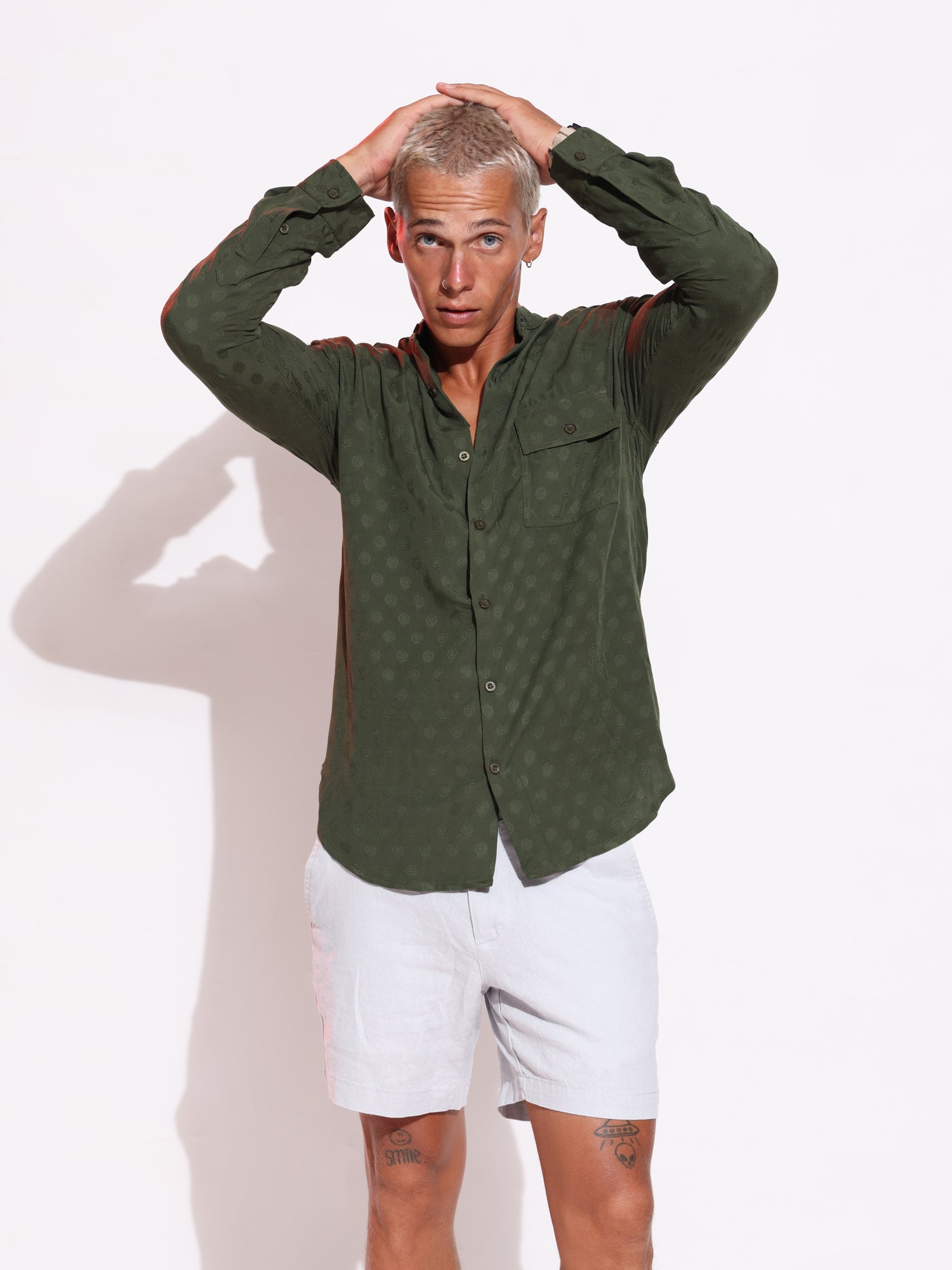 Embosed regular fit shirt
