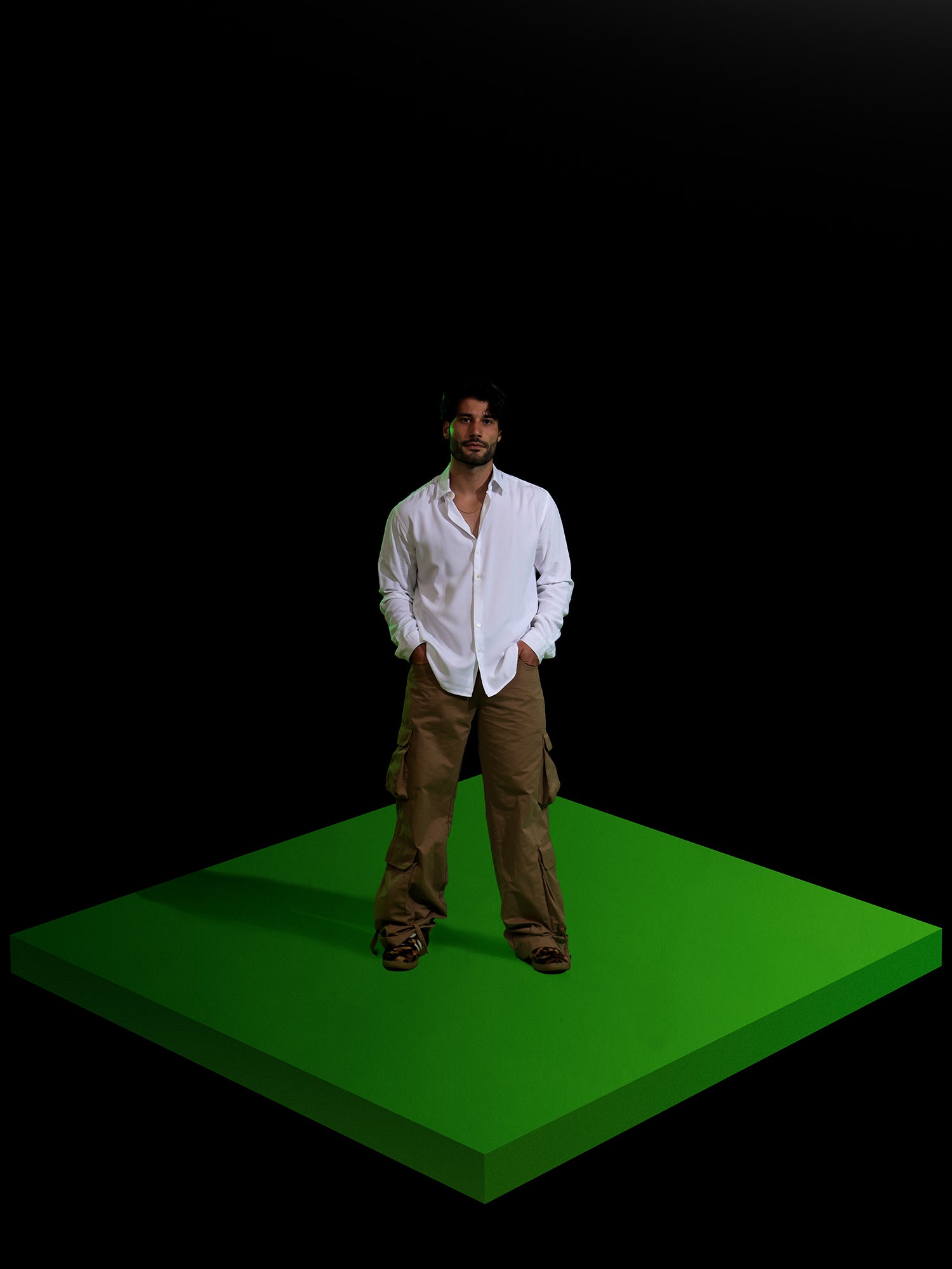 Shell button down detailed shirt