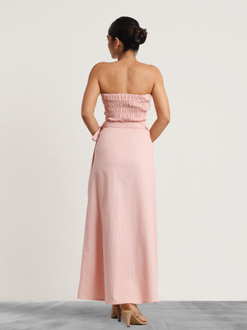 Linen Wrap Maxi Skirt