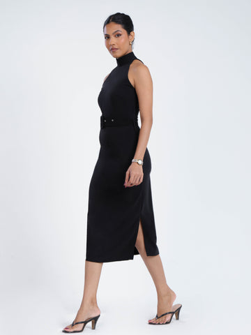 Belt Detail Midi Dress