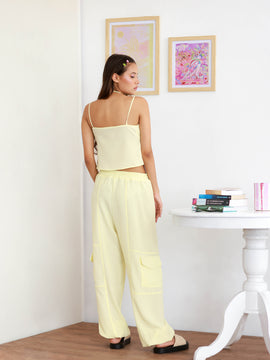 Bustier Detail Front Tie-Up Crop Top
