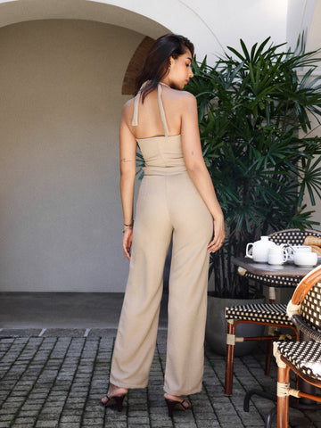 Tailored-High-Waist Flap Detailed Straight Leg