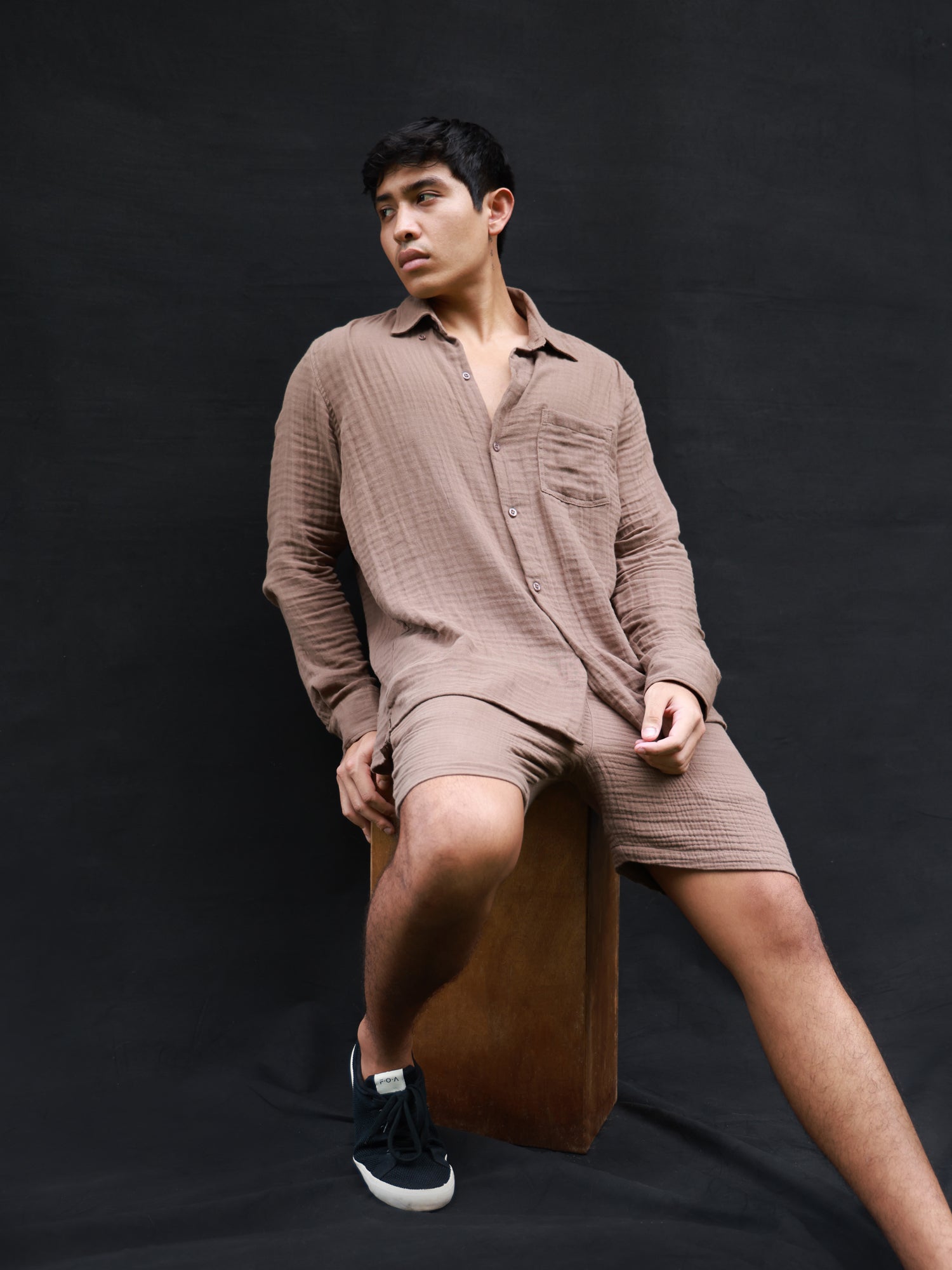 Oversized Long Sleeve regular collar shirt