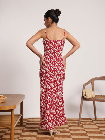 Round Neck Bias Maxi Dress