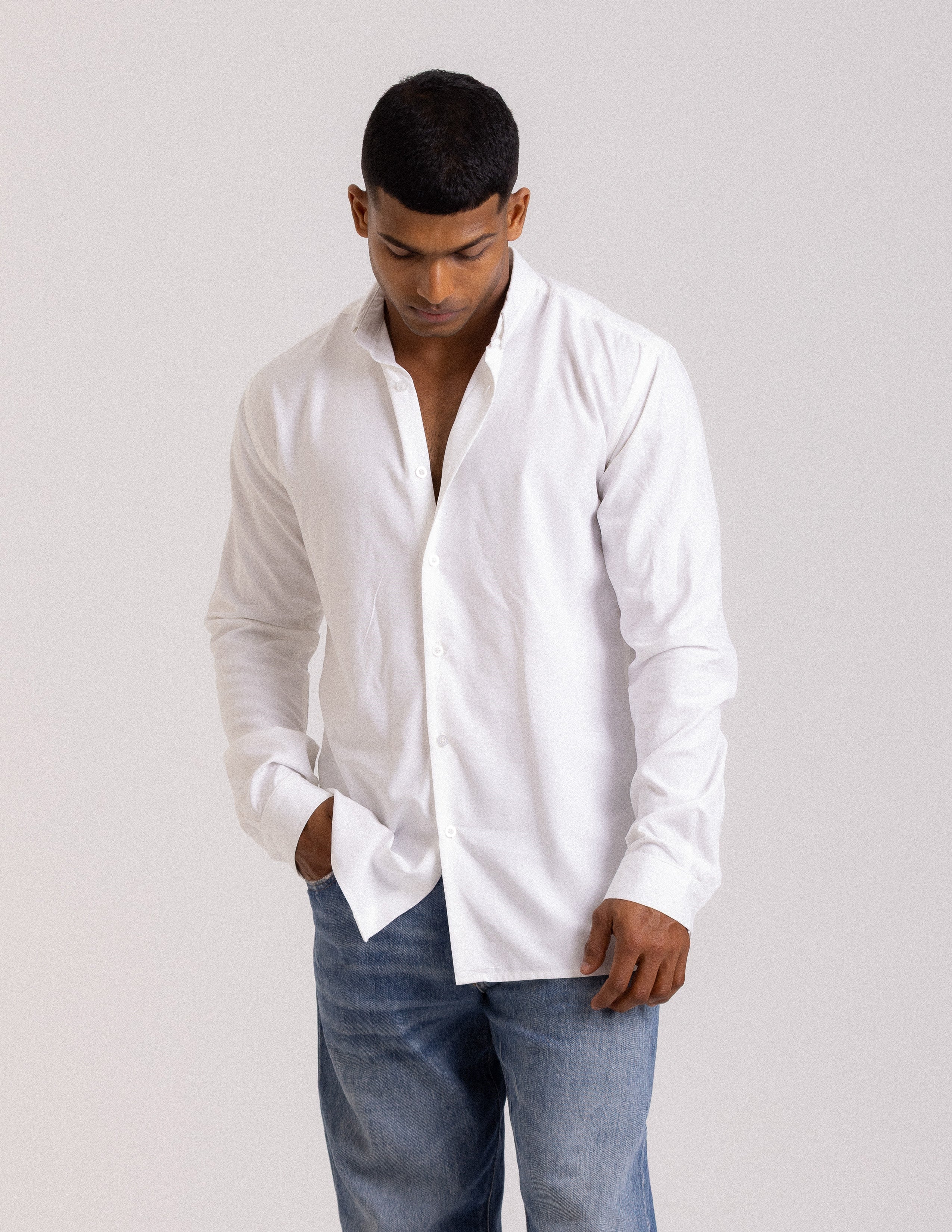 Contrast loop detail long sleeve shirt