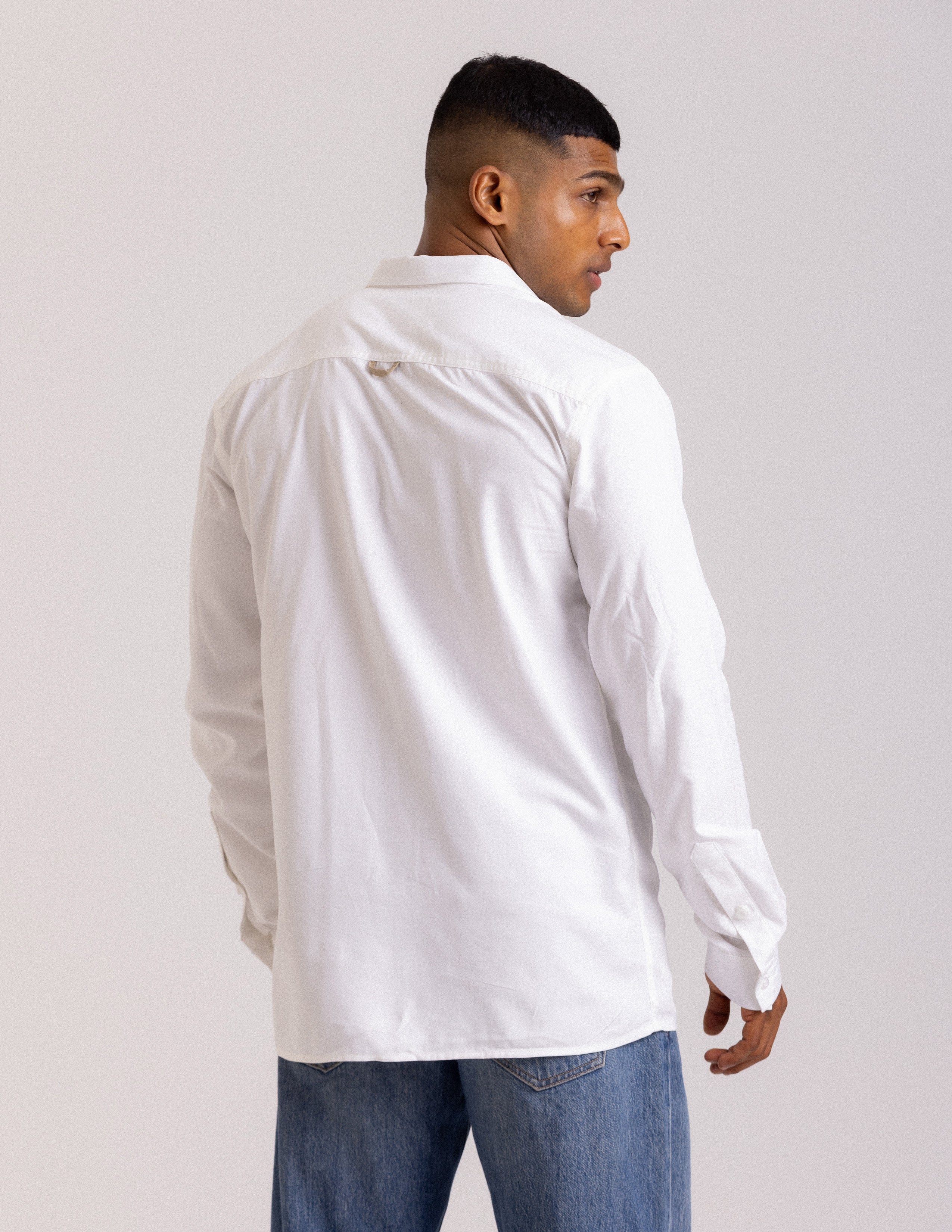 Contrast loop detail long sleeve shirt