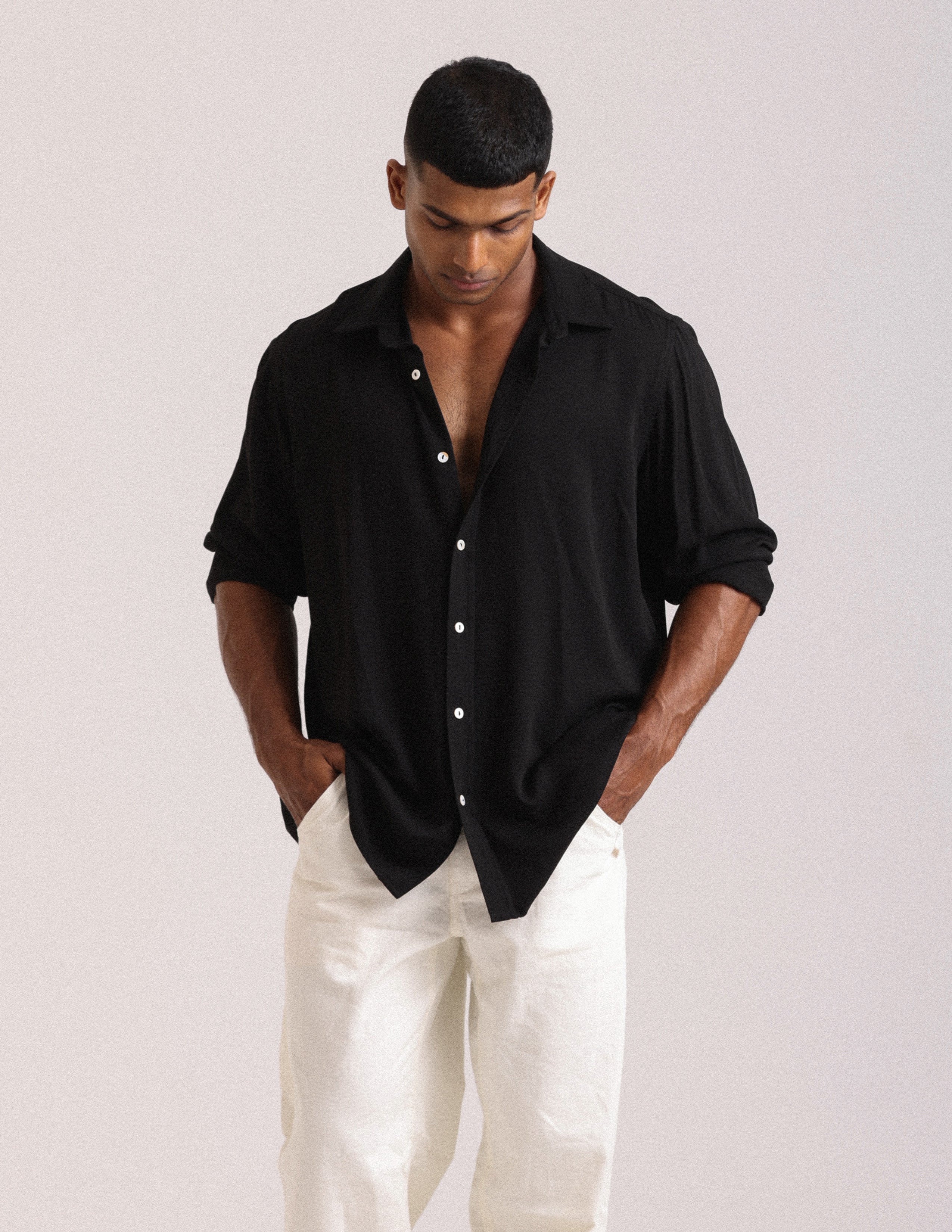 Separate placket long sleeve shirt
