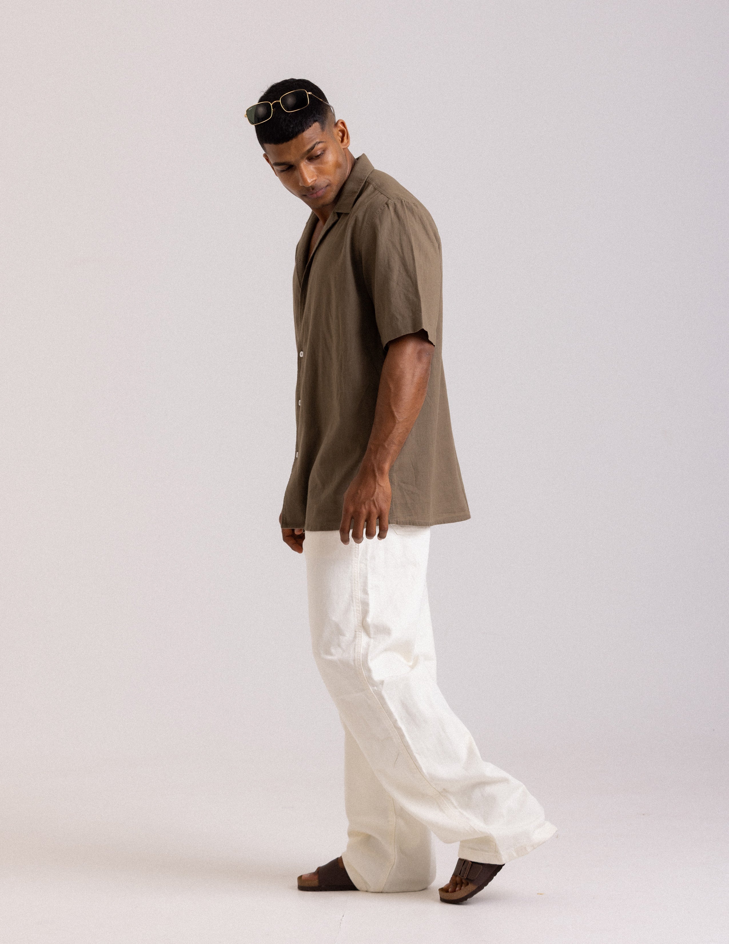 Oversized camp collar shirt