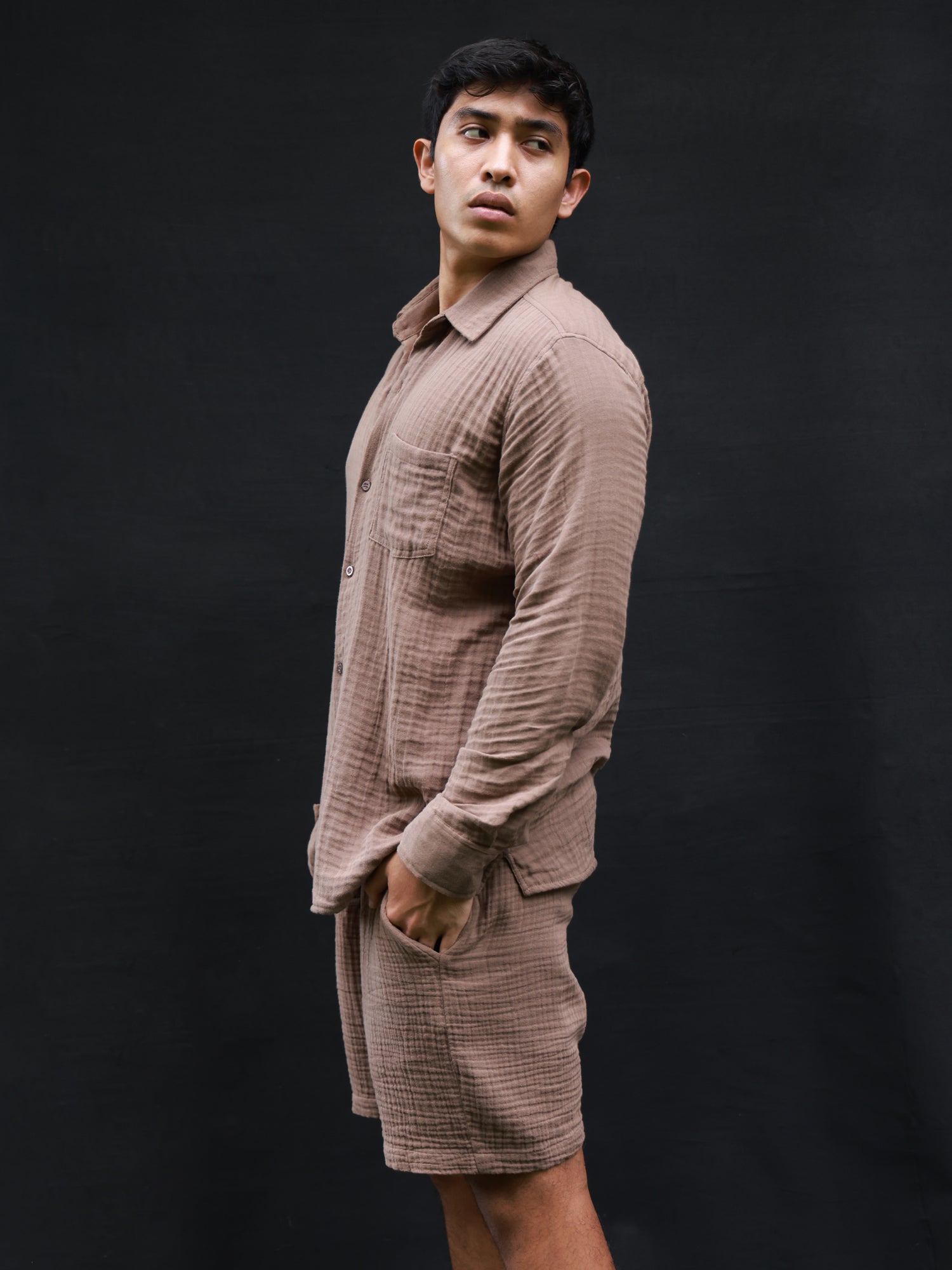 Oversized Long Sleeve regular collar shirt