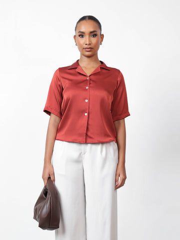 Button Down Camp Collar Shirt