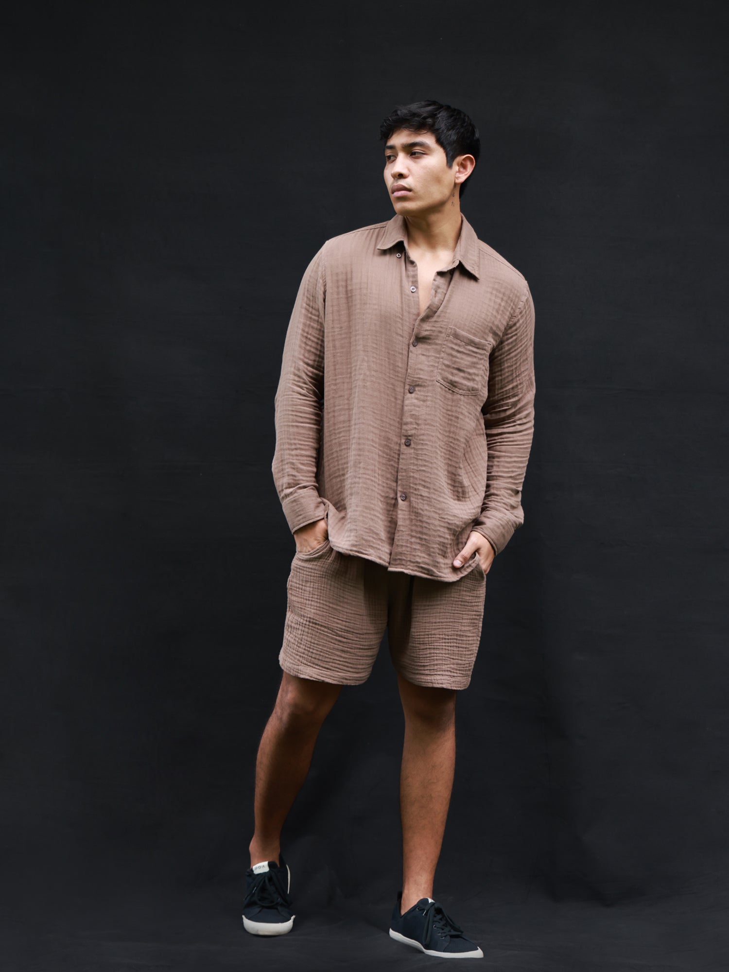 Oversized Long Sleeve regular collar shirt