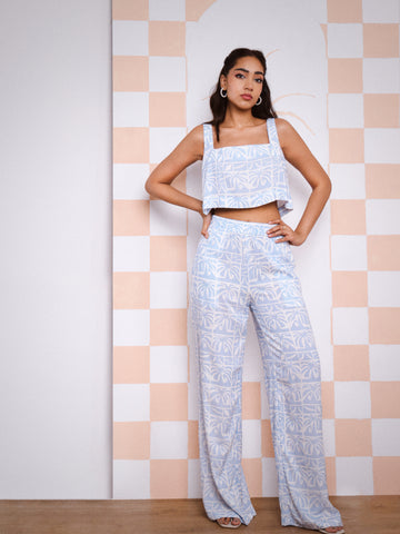 High Waist Elasticated Wide Leg Pant