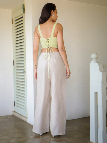 Pleat Detail Wide Leg Pant