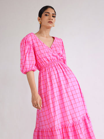 Puff Sleeve Detailed Maxi Dress