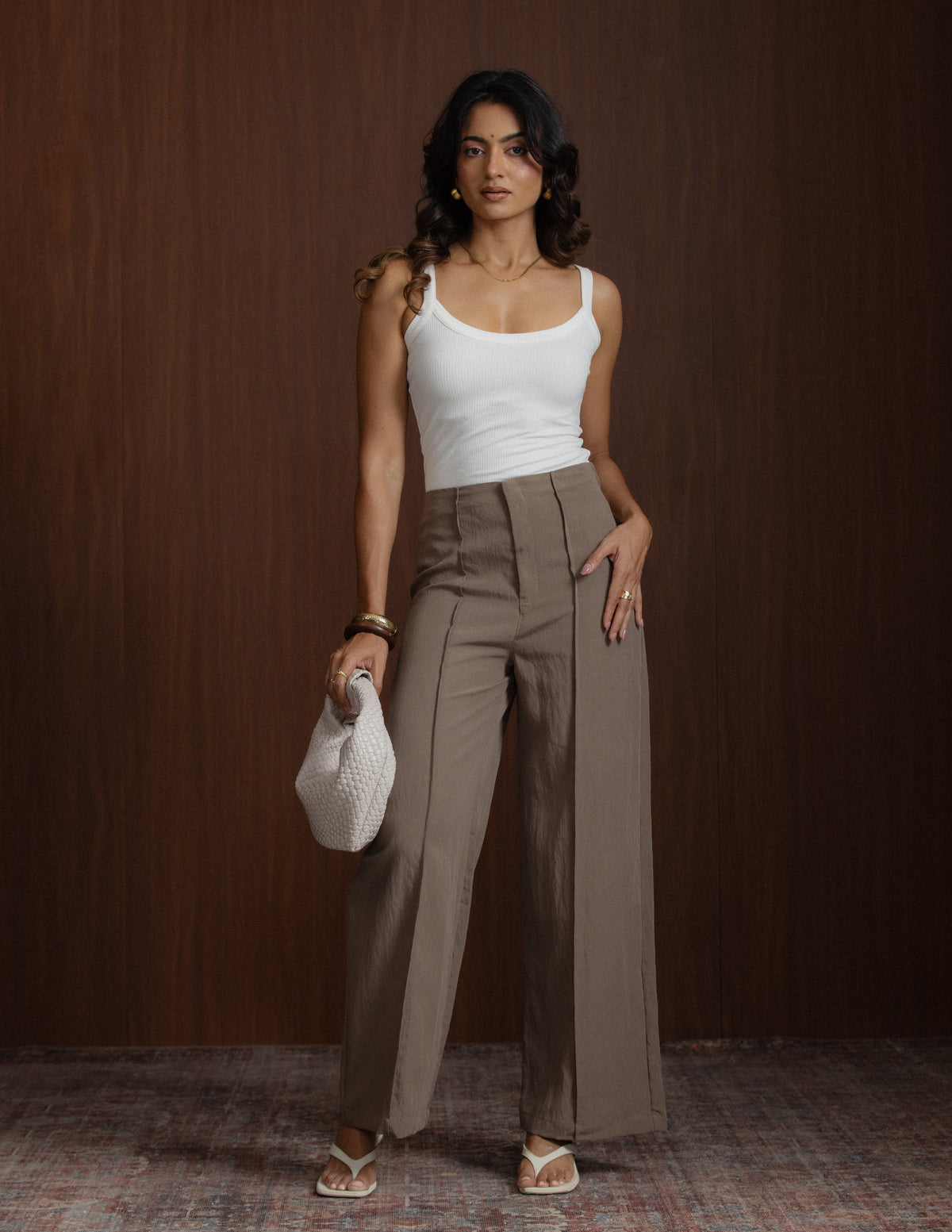 Seam Detailed High Waist Pant