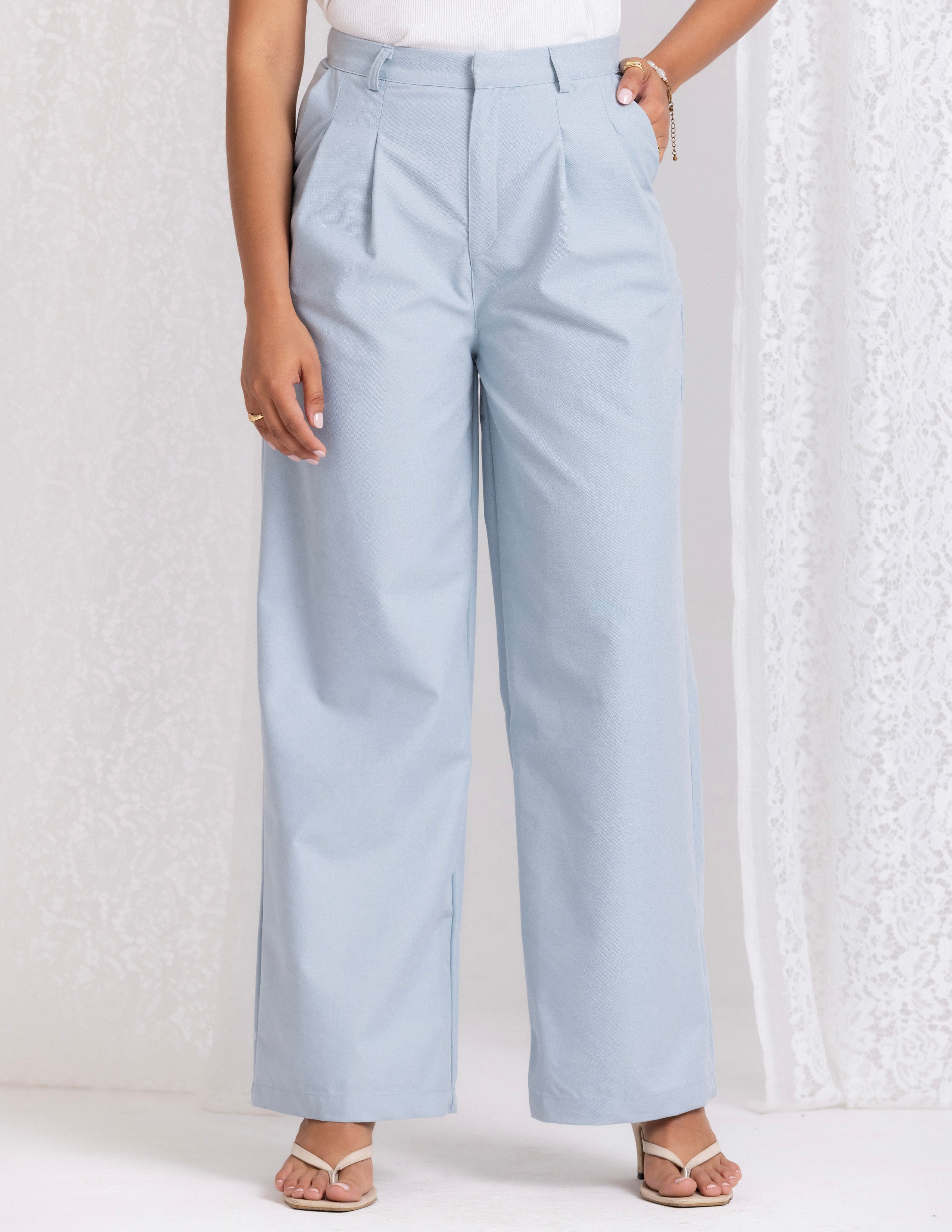 Pleated Wide Leg Pant