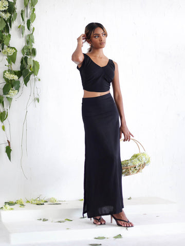 Basic High Waist Midi Skirt