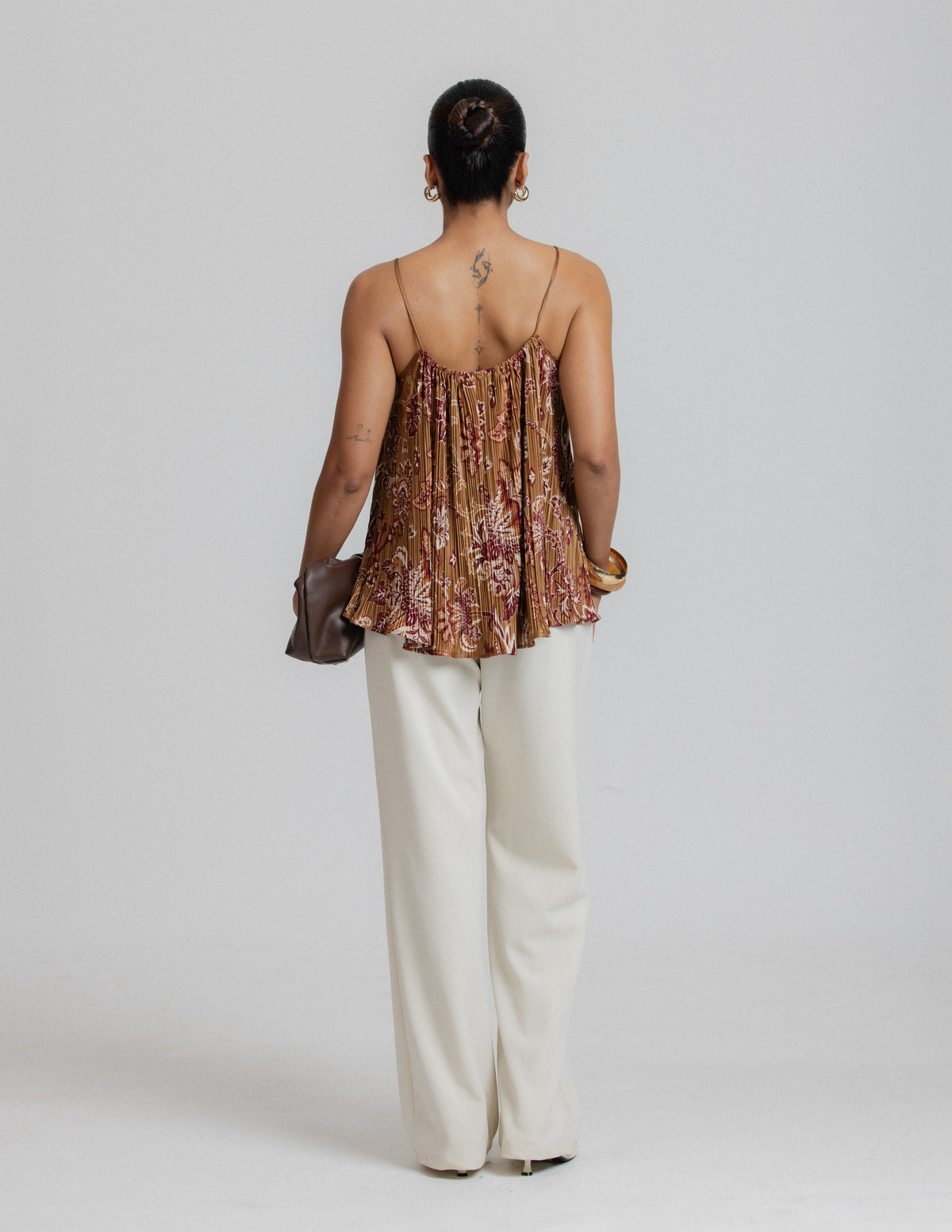 Front Tie Detail Gathered Top