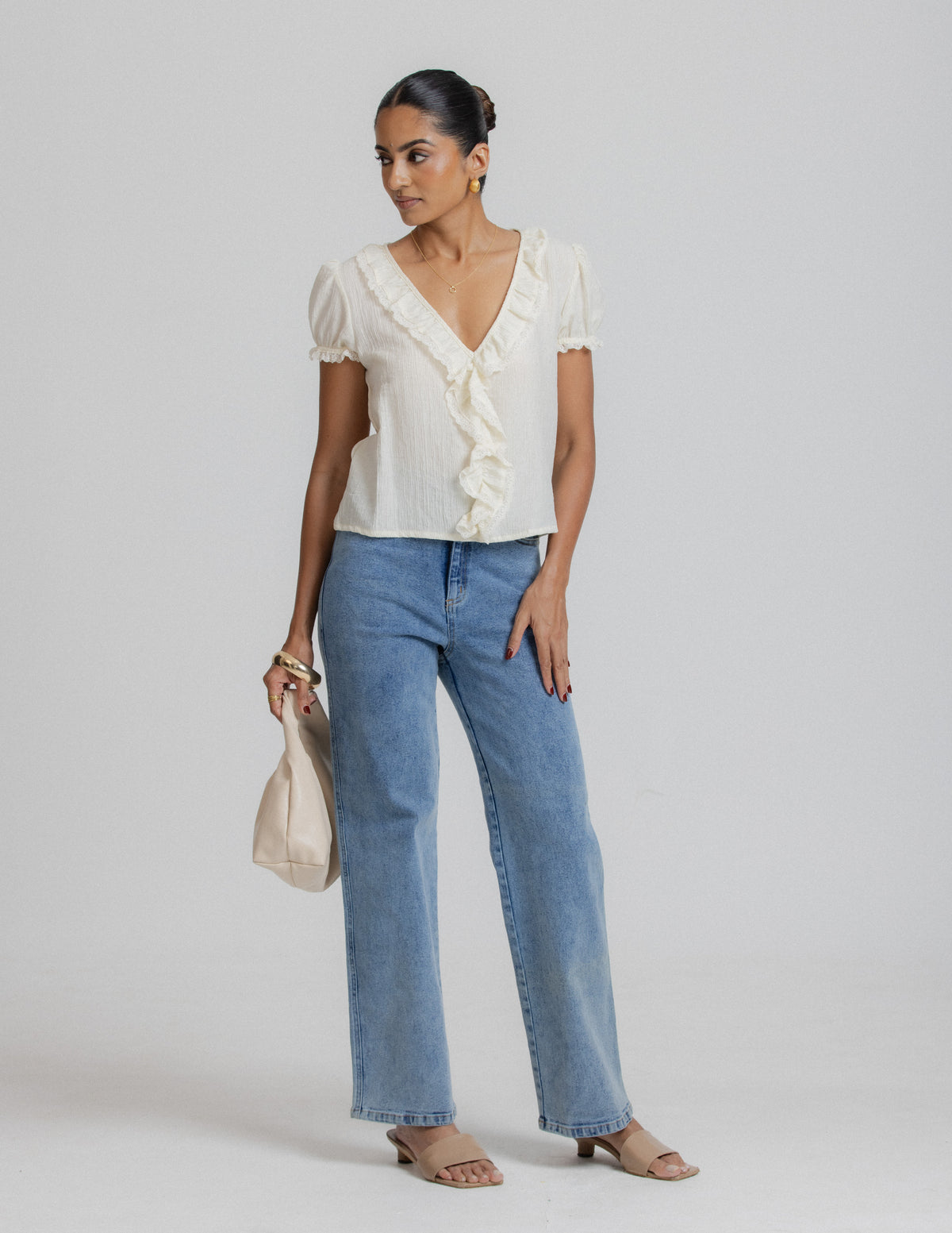 Frill Detailed Short Sleeve Top