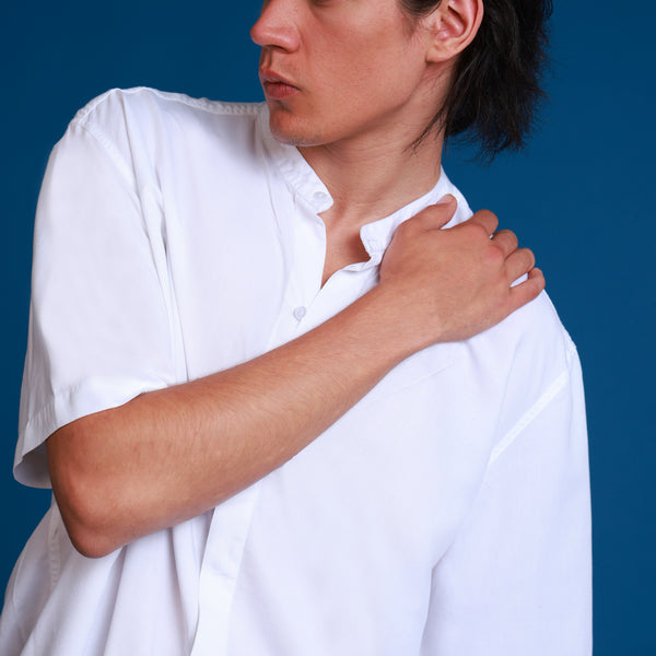 Hidden placket detailed rayon shirt