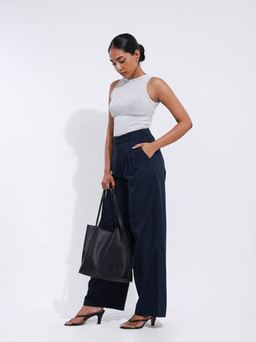 Wide Leg Twill Pant