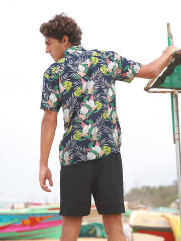 Tropical printed rayon shirt