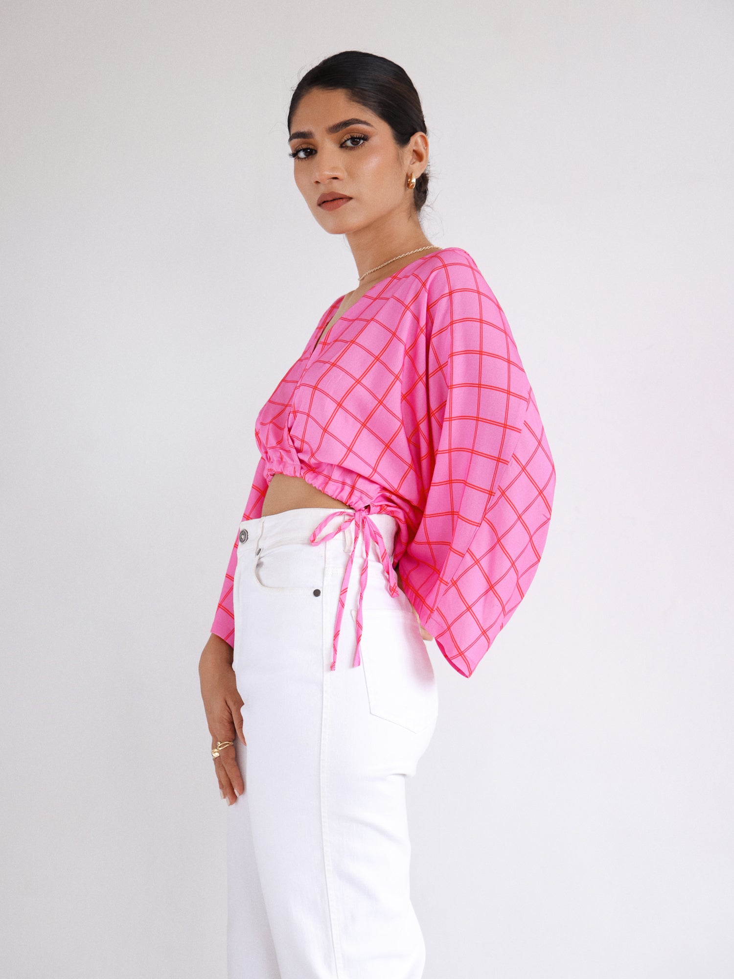 Mock Wrap Printed Top