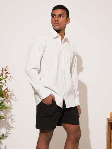 One chest pocket detailed oversize shirt