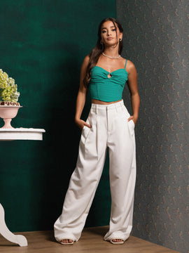 High Waist Front Pleated Pant