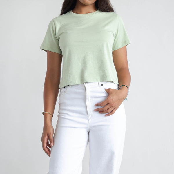 Short Sleeved Crop T Shirt