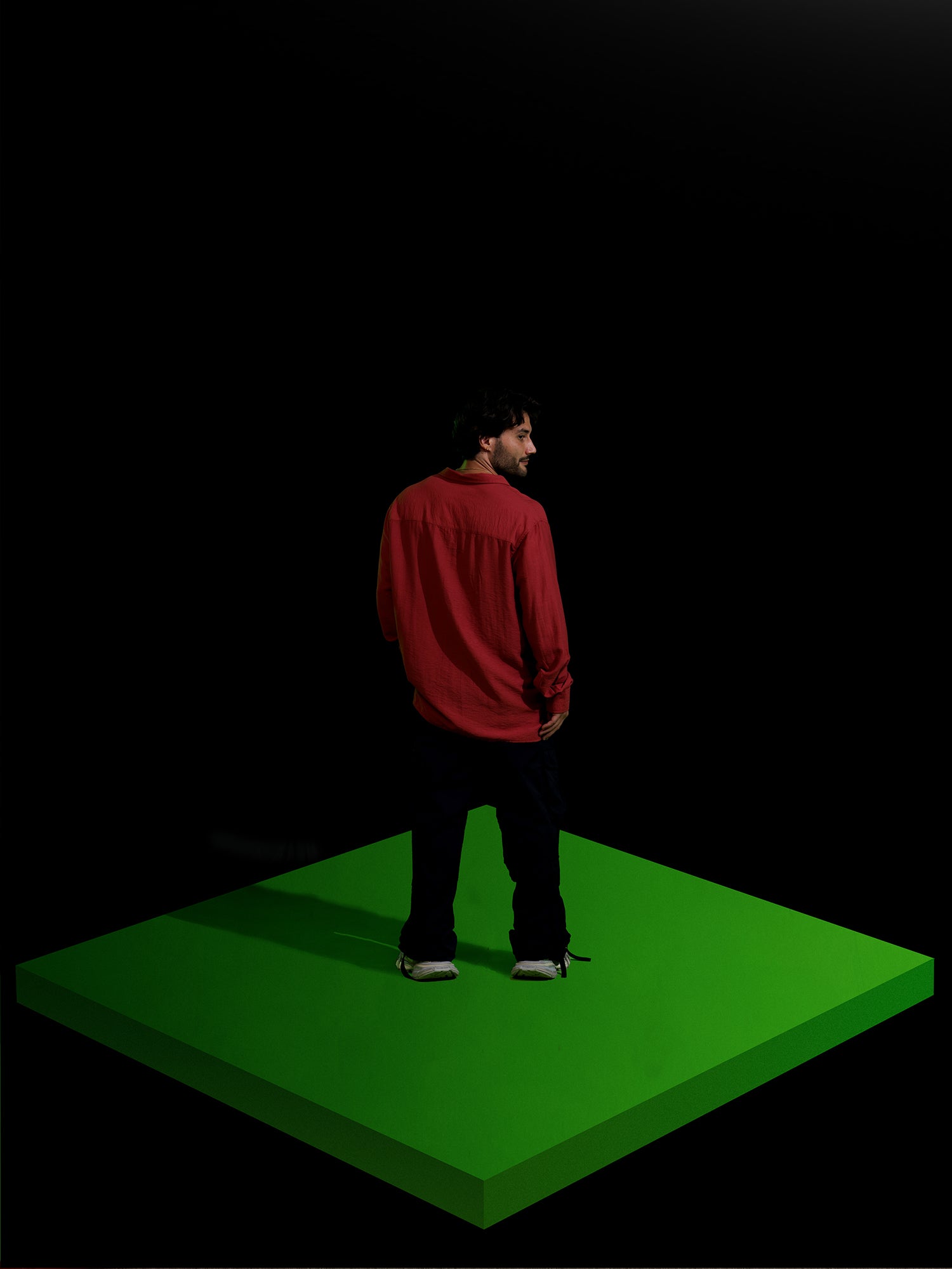 Half placket detailed oversize shirt