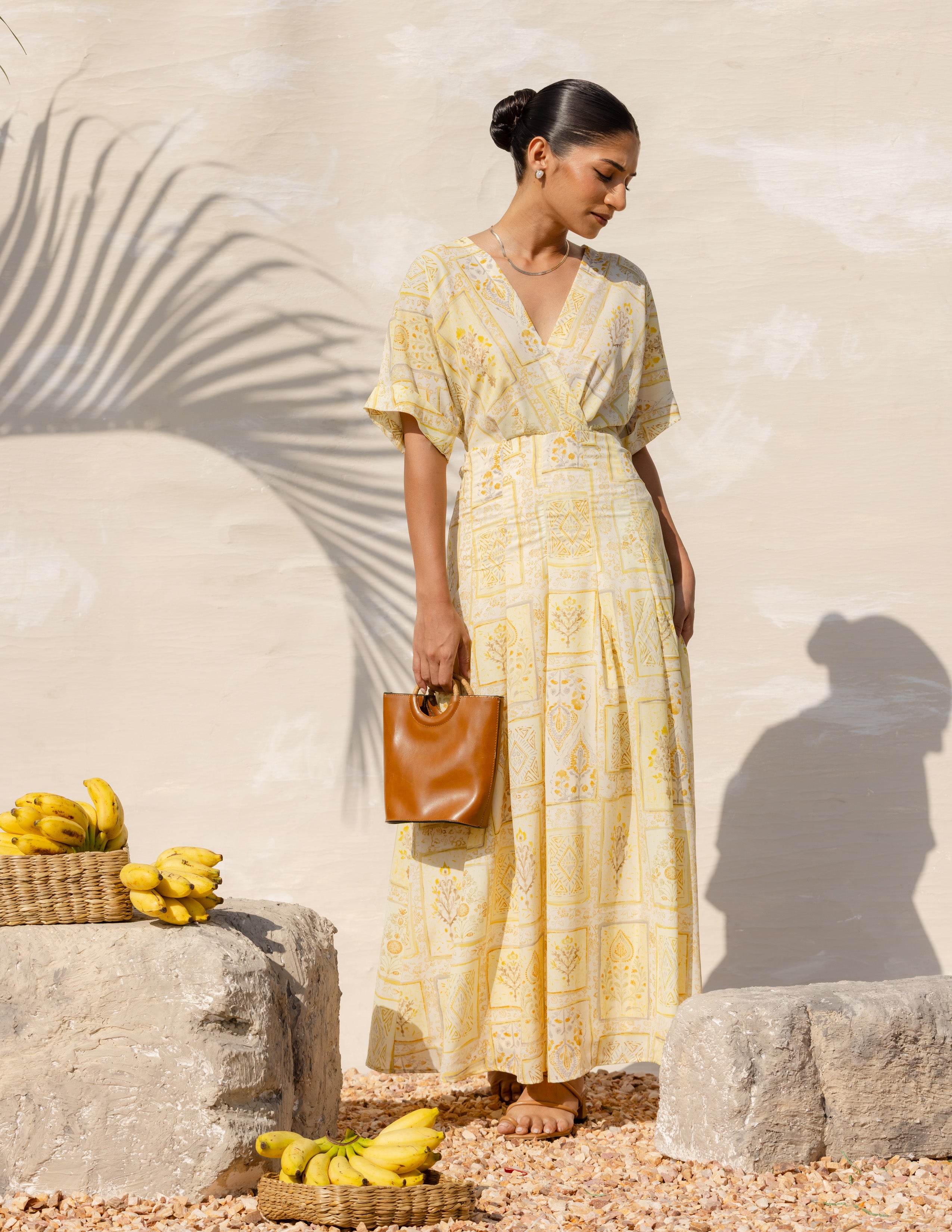 Front Overlapped Pannel Detailed Maxi Dress