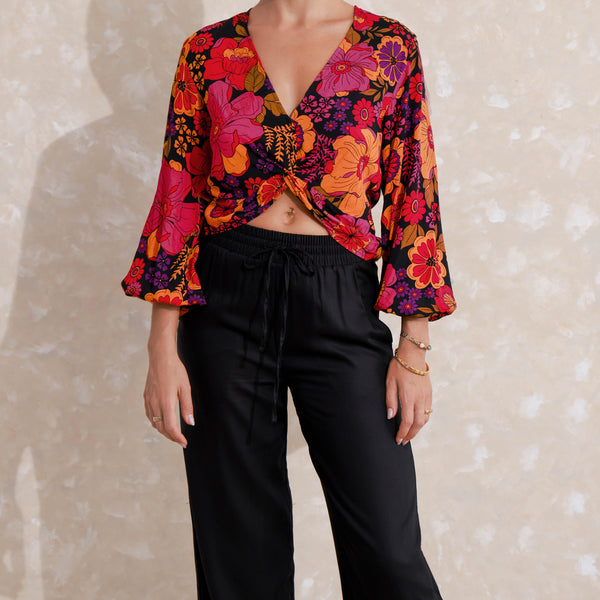 Front Twisted Printed Top