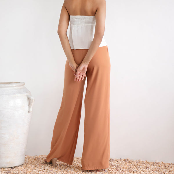 Front Pleated Wide Leg Pant