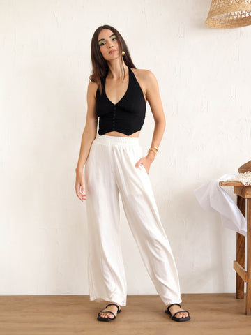 Halter Neck Back Tie Up Top