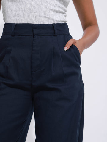 Wide Leg Twill Pant