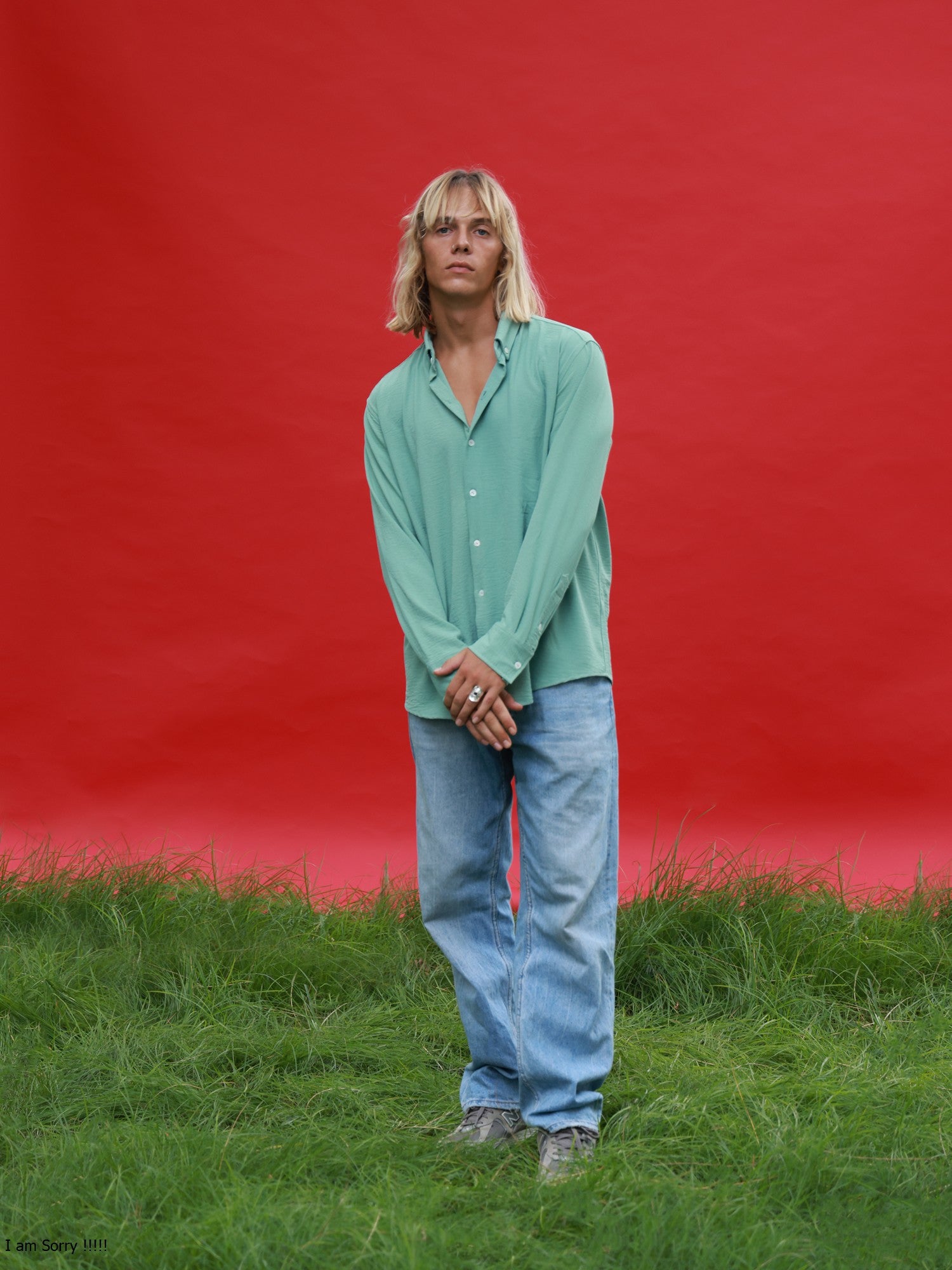 Oversized L/S Regular collar shirt